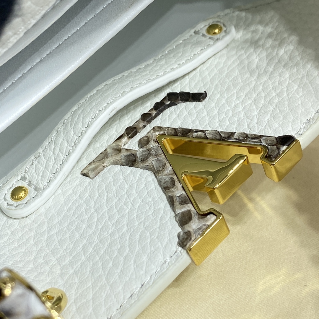 Louis Vuitton CAPUCINES MINI Taurillon Leather Bag M56399 Snow White